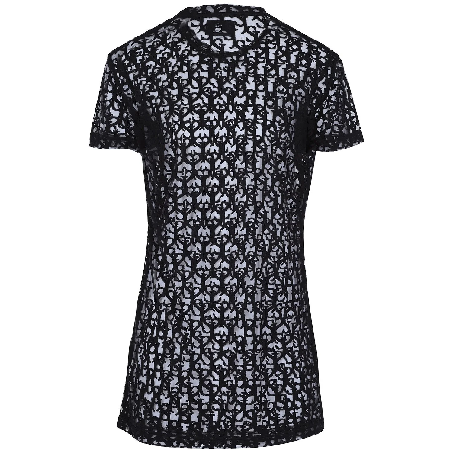 T-shirt long transparent imprimé Noir - Image 6