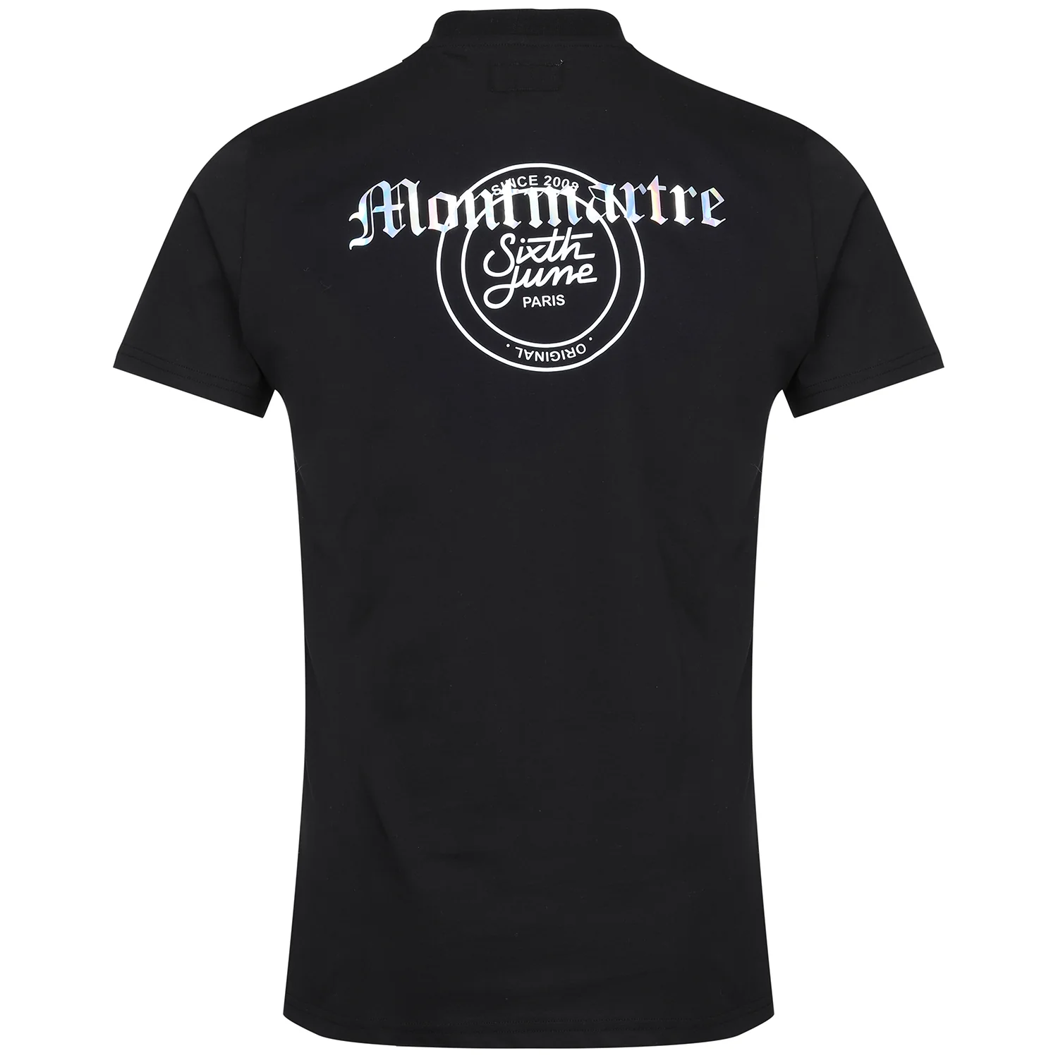 T-shirt col holographique noir