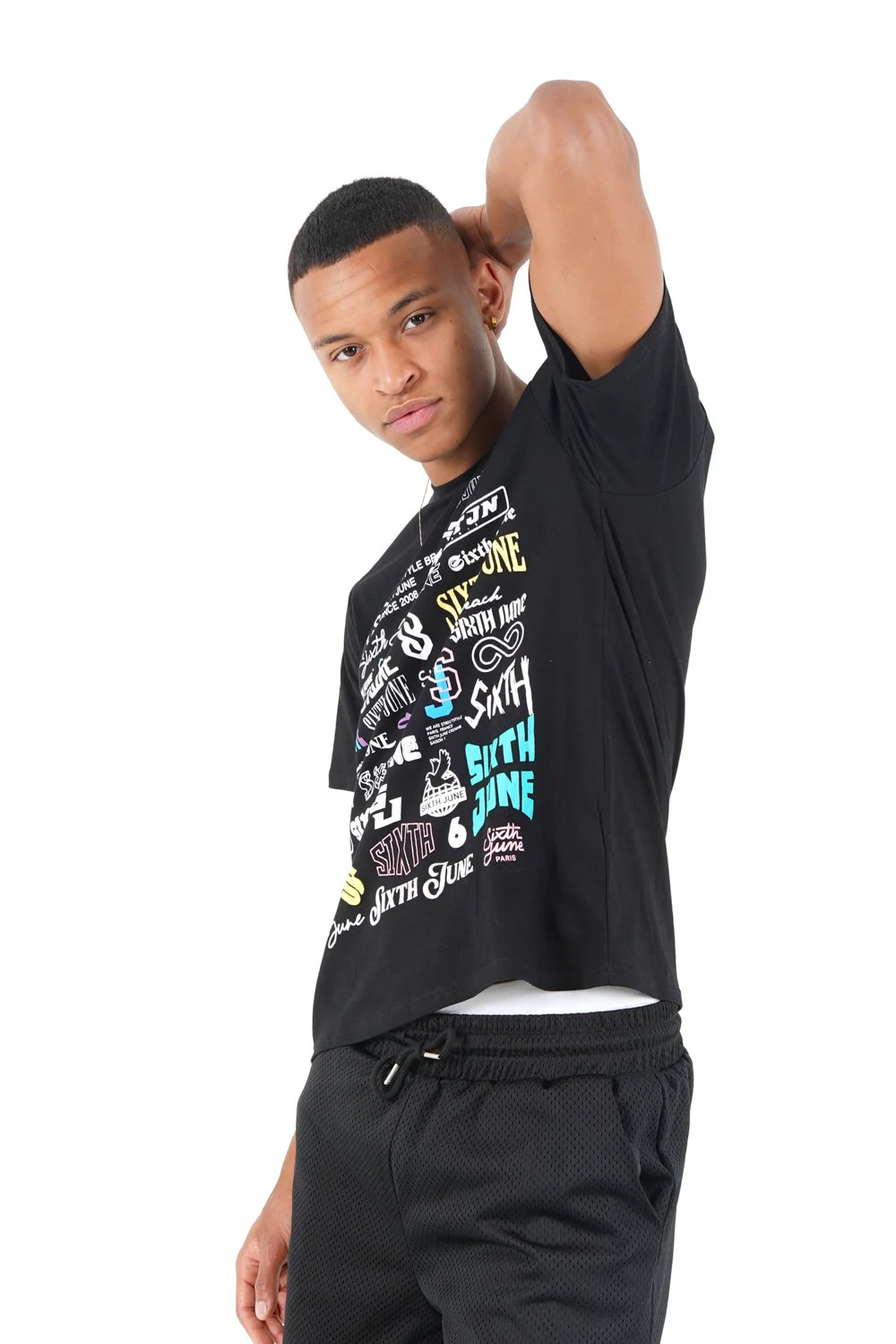 T-shirt multi logos Noir - Image 4