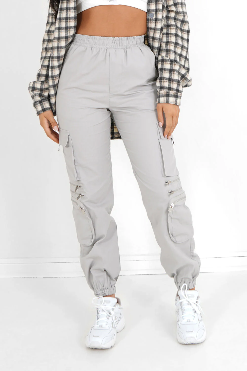 Pantalon cargo multi poches Gris clair