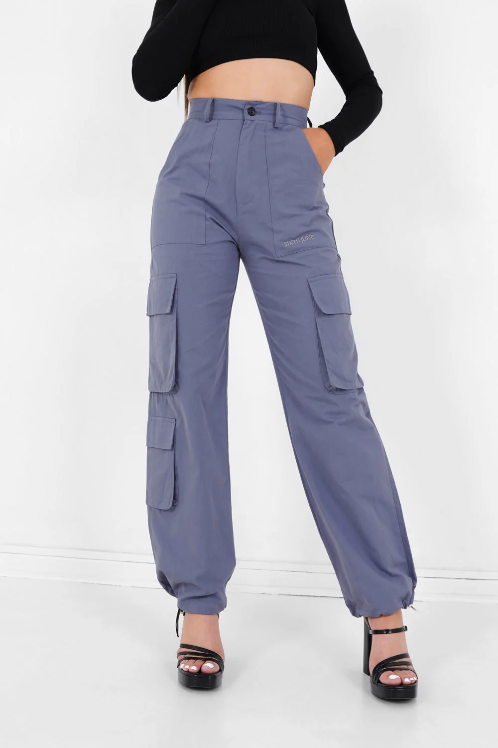 Cargo jambes larges Gris