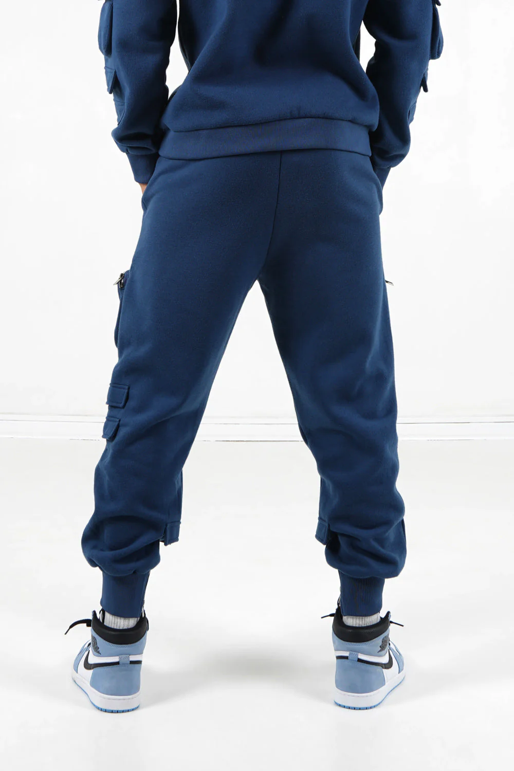 Jogging cargo poches zip Bleu foncé - Image 5
