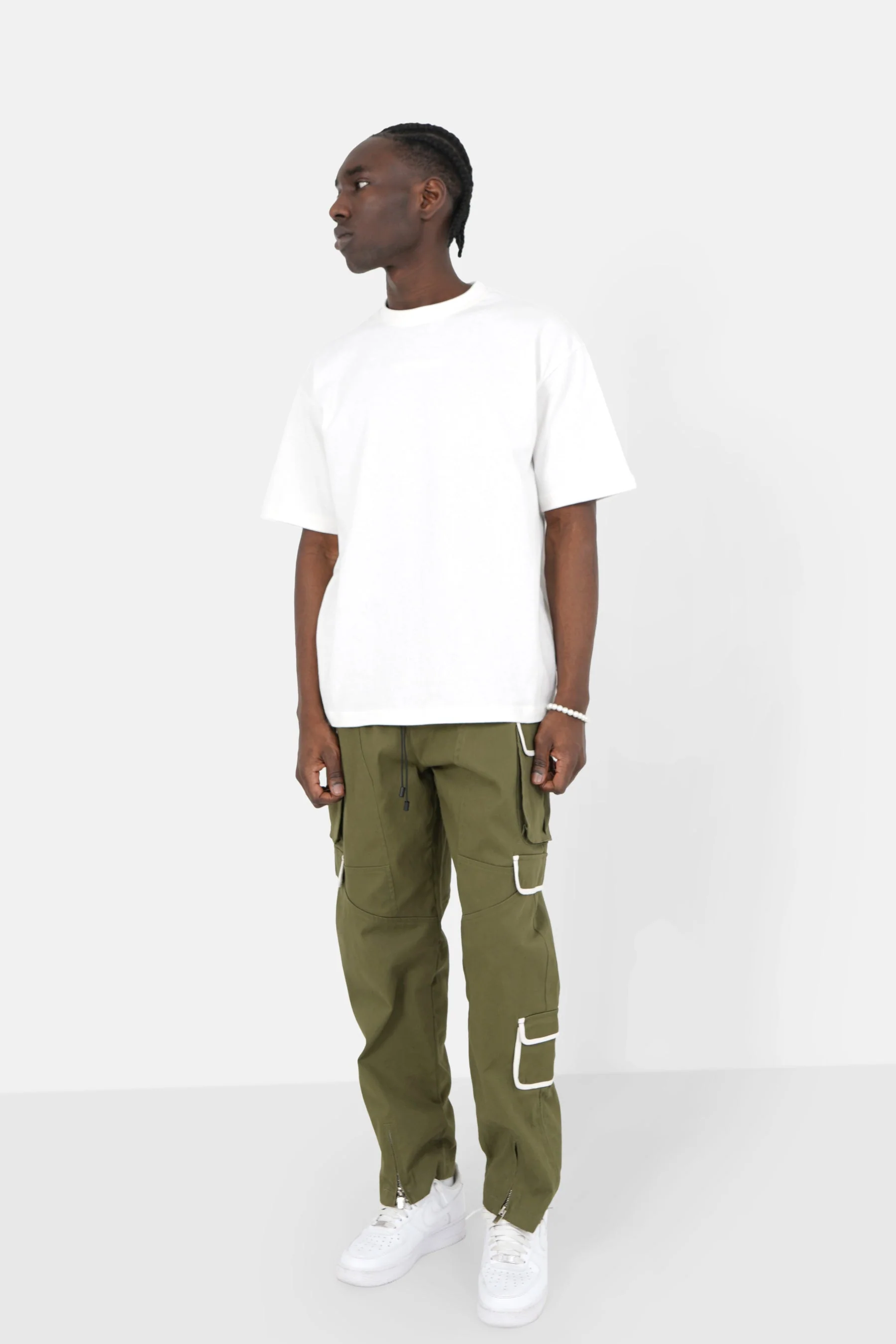 Pantalon cargo muti poches droit Vert - Image 2