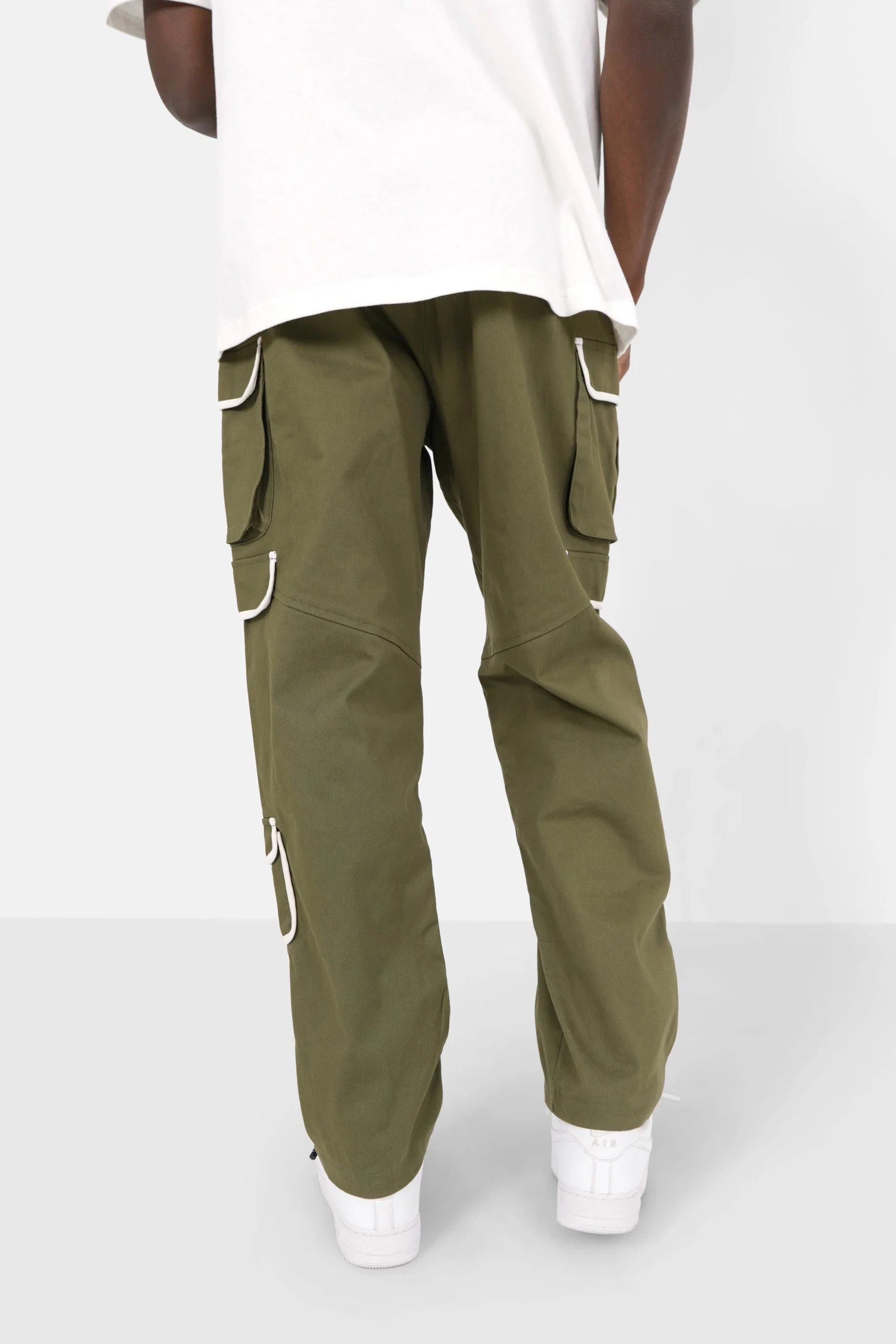 Pantalon cargo muti poches droit Vert - Image 5