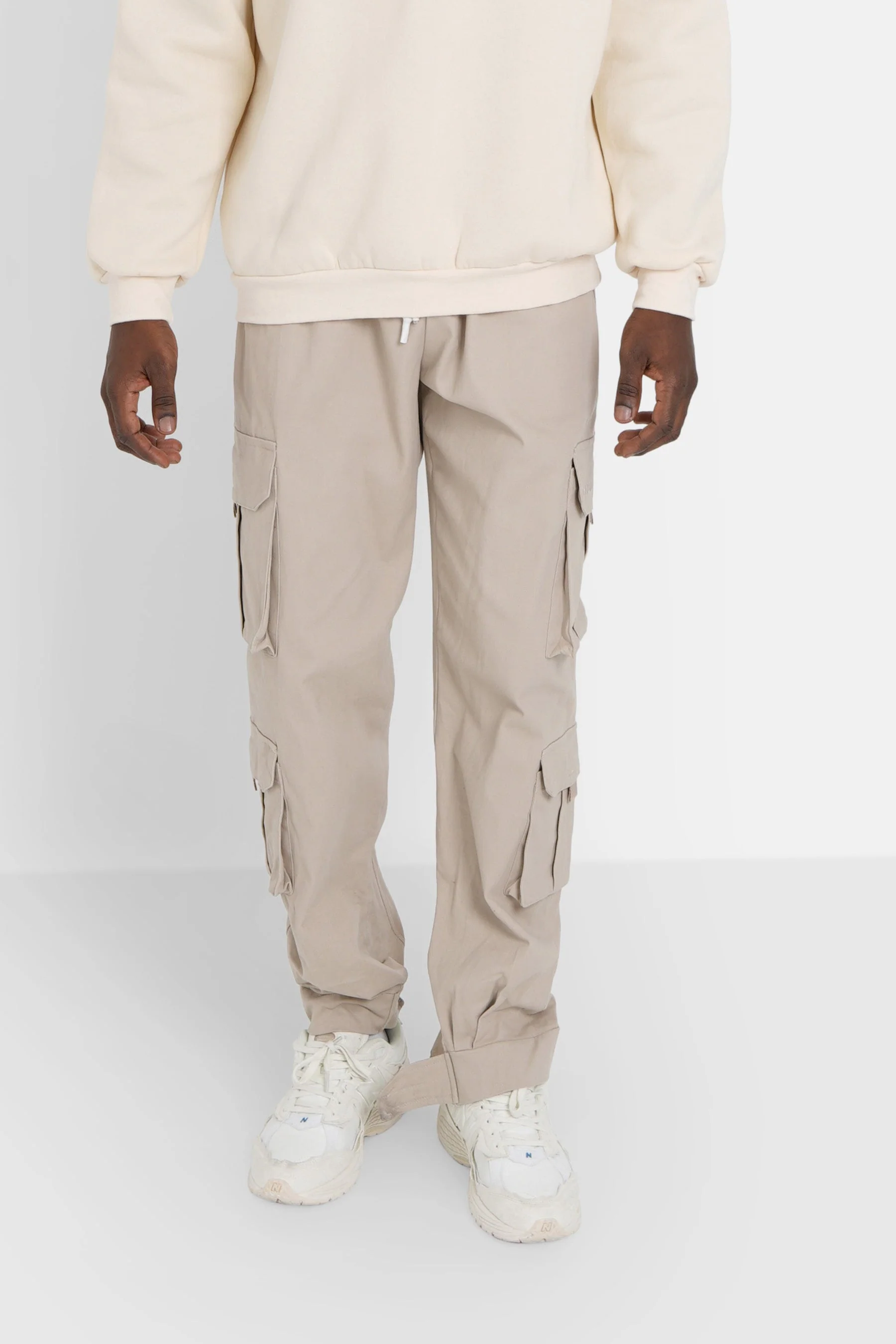 Pantalon cargo poches scratch Beige clair