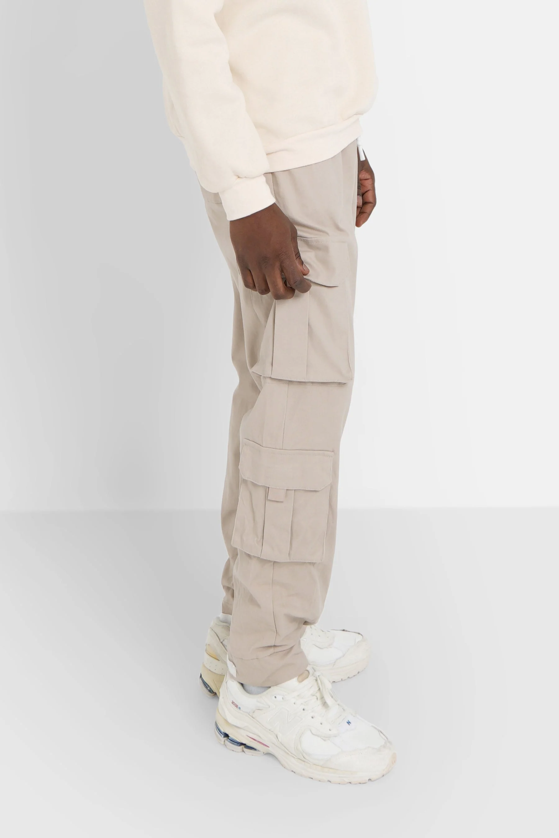 Pantalon cargo poches scratch Beige clair - Image 4