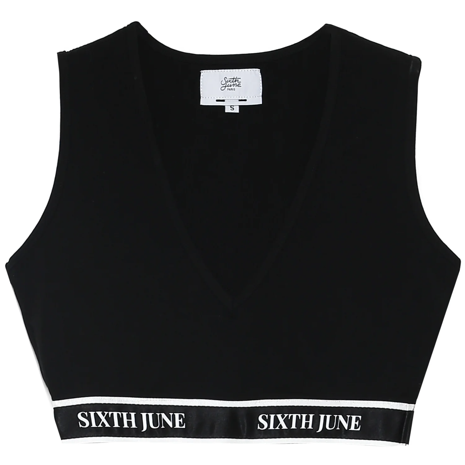 Brassière bande imprimé noir