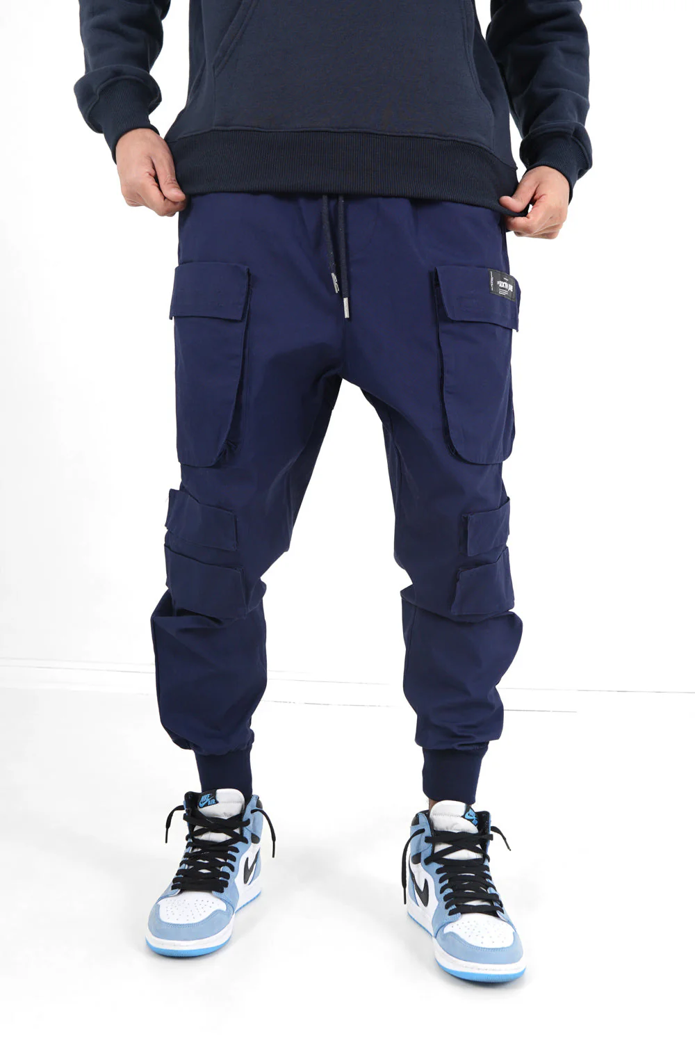 Pantalon cargo tactique poches Bleu foncé