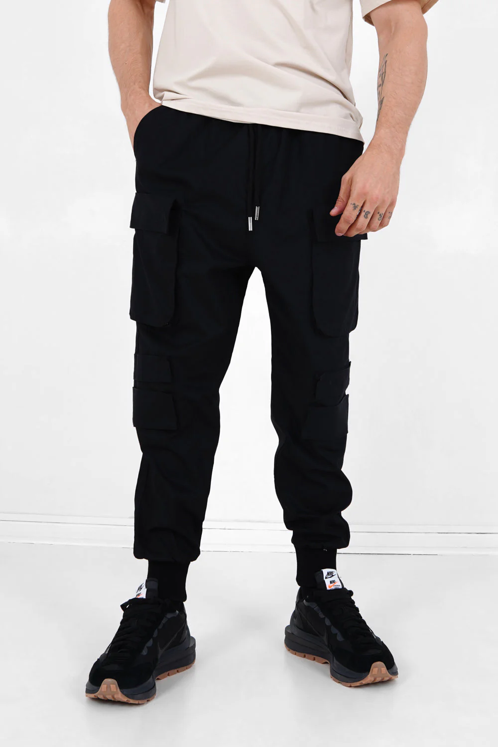 Pantalon cargo tactique poches Noir