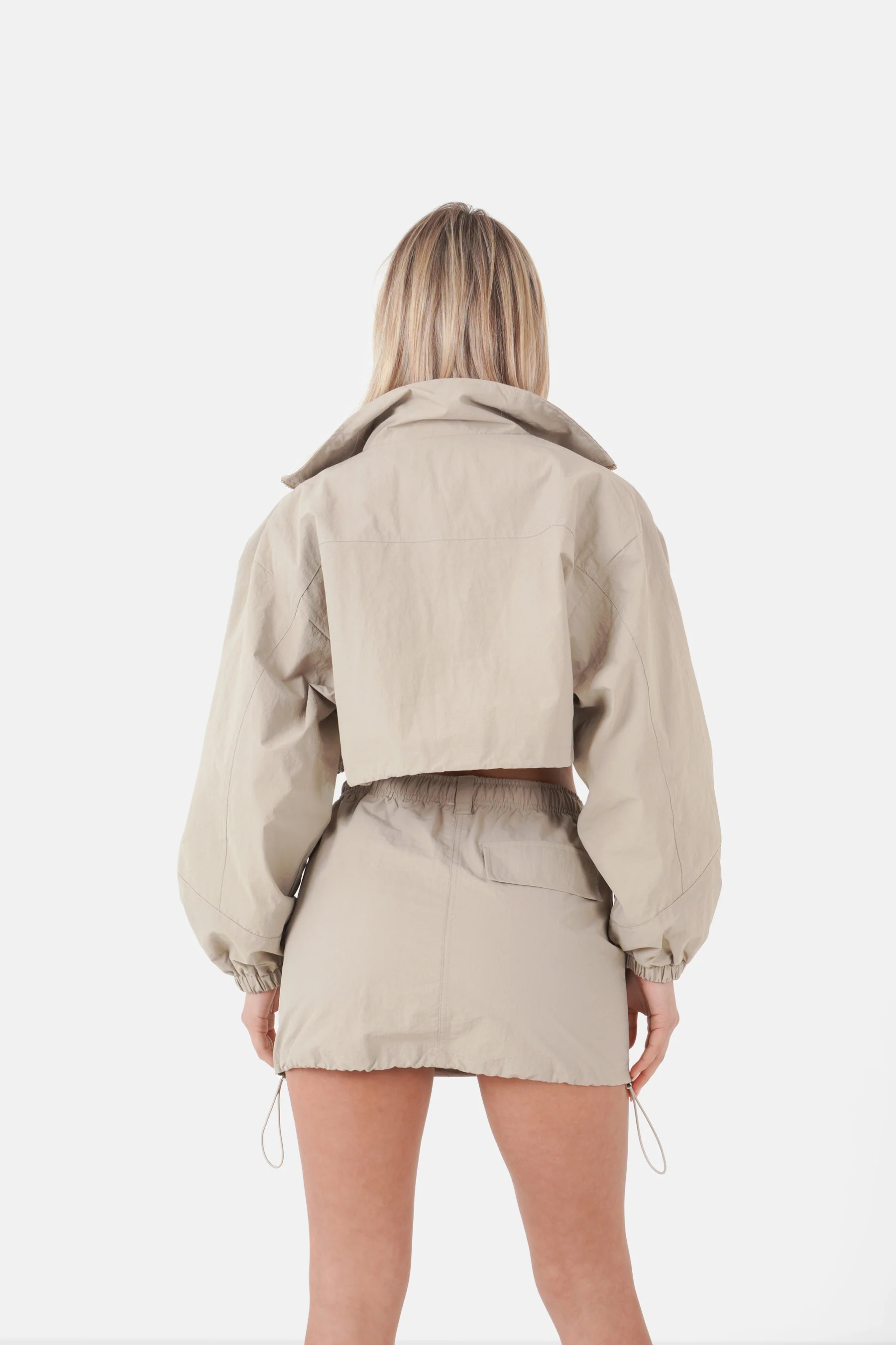 Veste nylon cargo Beige - Image 5