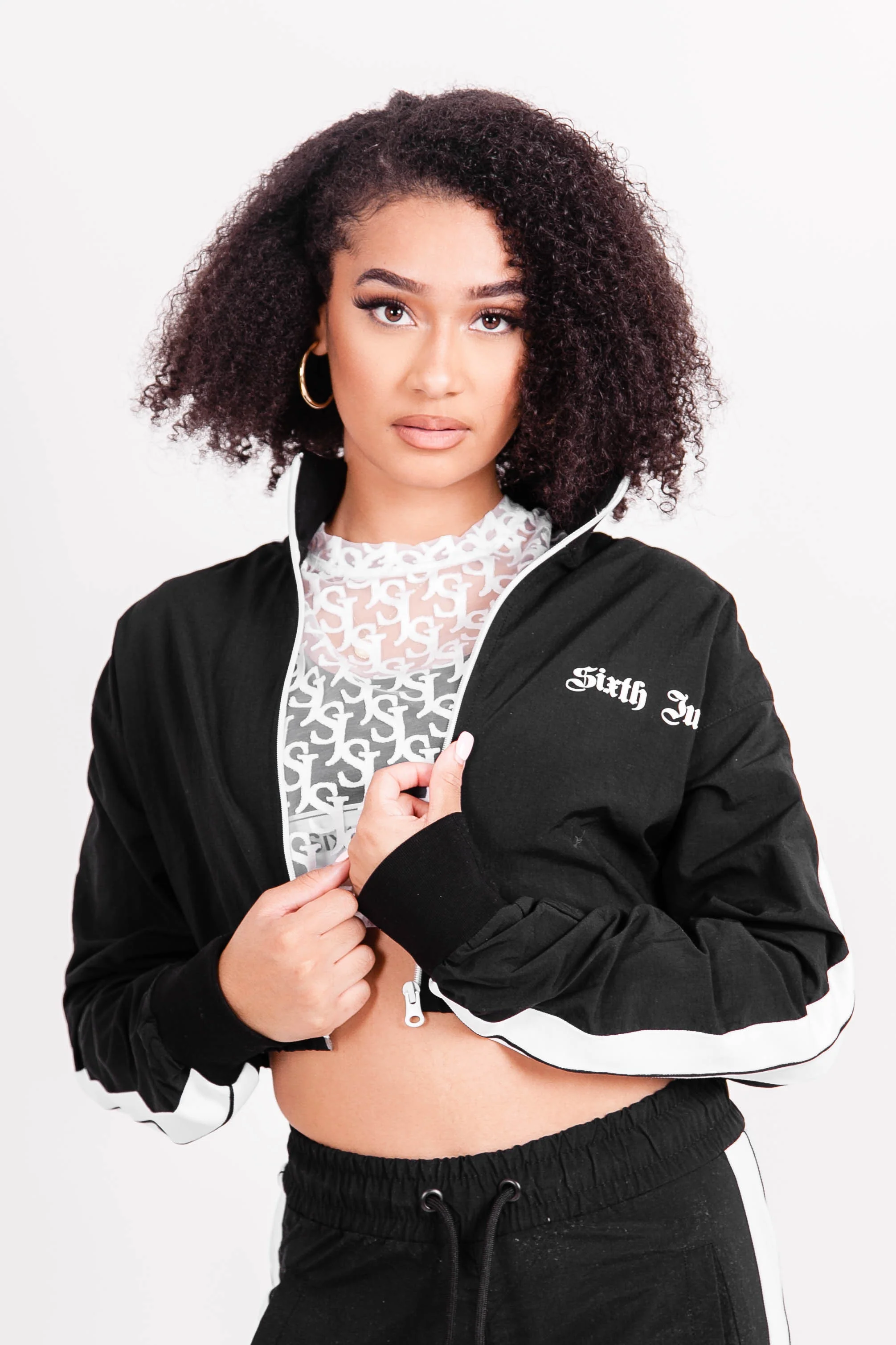 Veste de jogging nylon gothique noir - Image 2