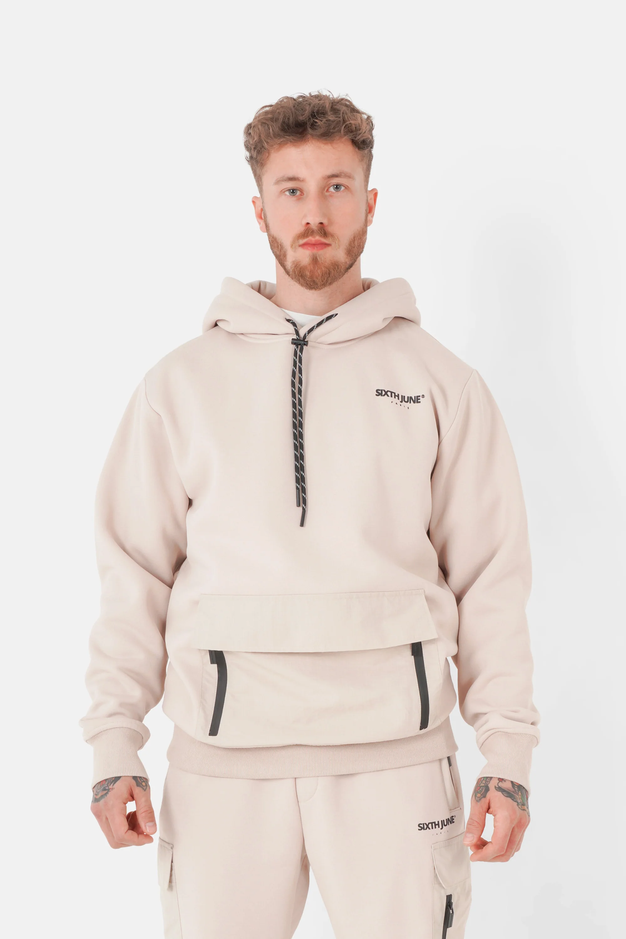 Sweatshirt nylon QR code Beige