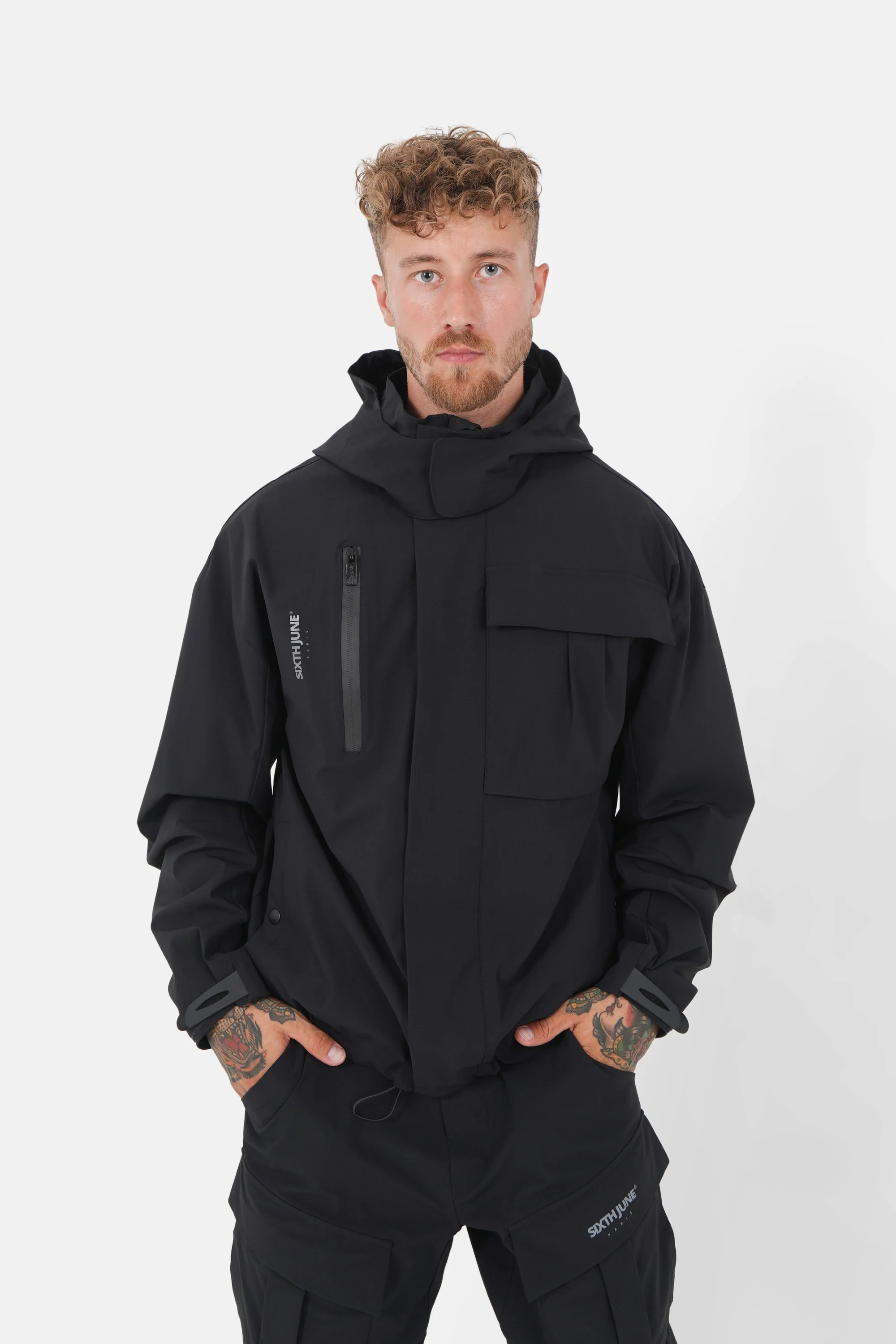 Veste multi-poches nylon Noir