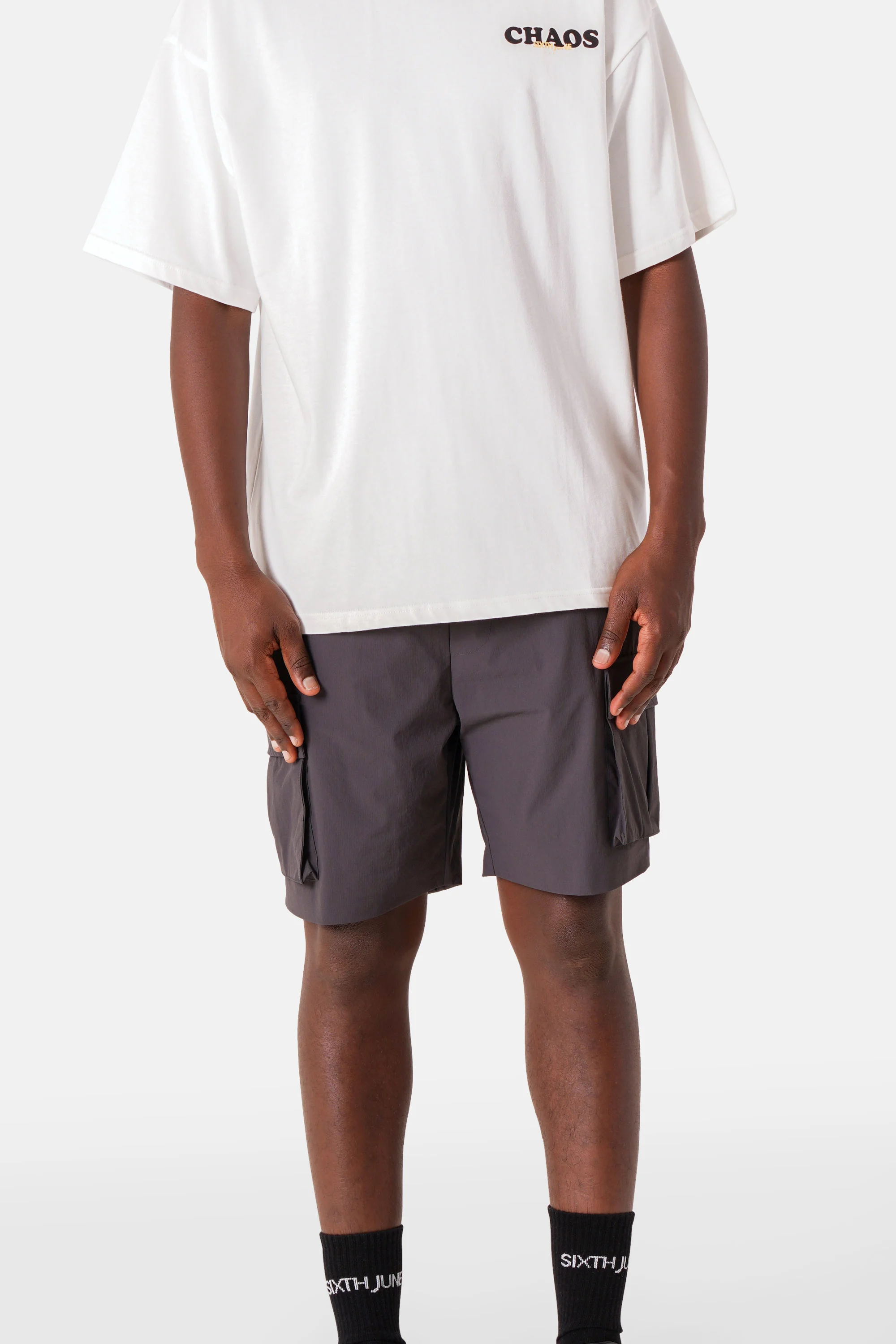 Short poche nylon QR code Gris foncé
