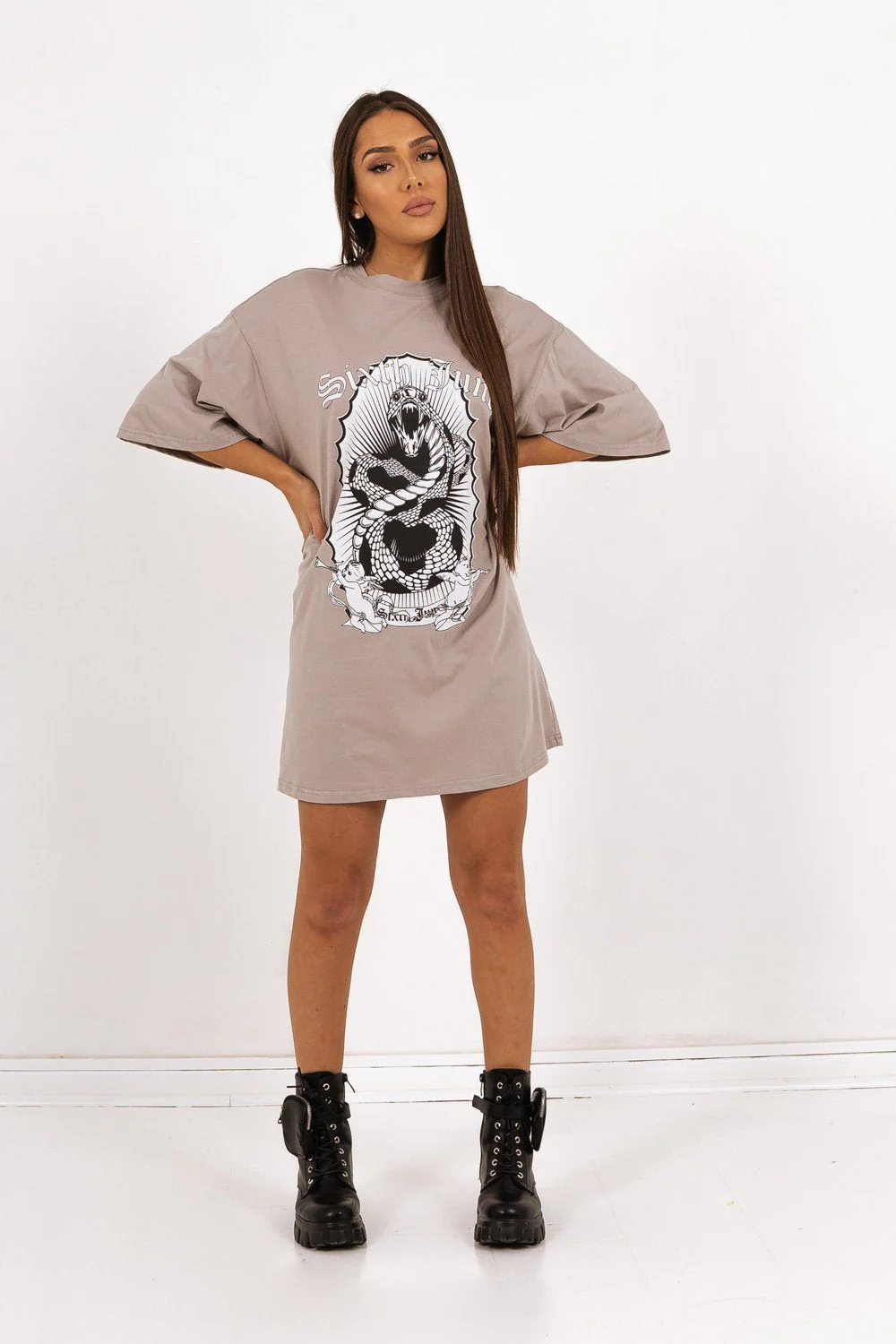 Robe t-shirt Snake Gris - Image 5