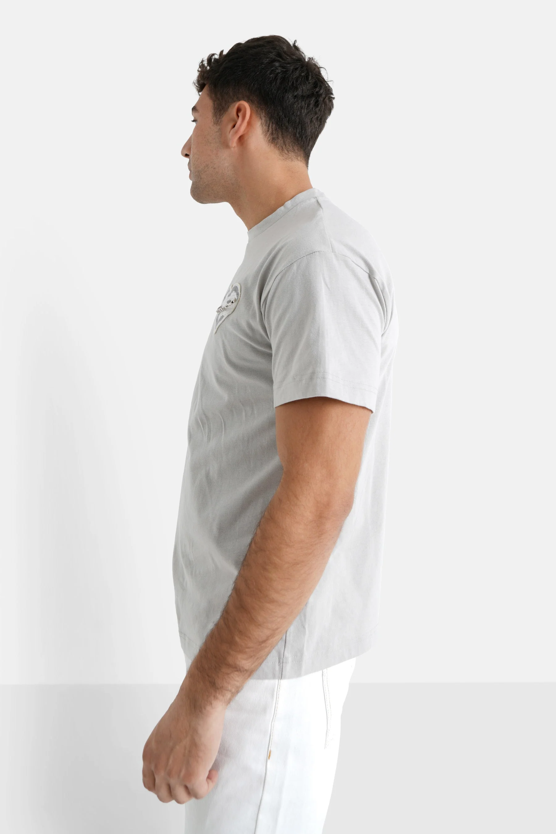 T-shirt coeur brodé Gris - Image 4