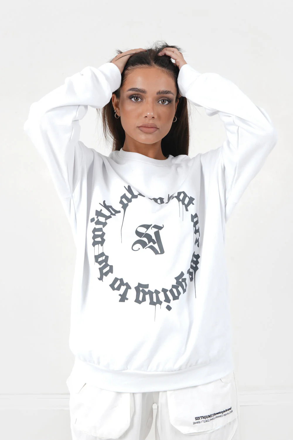 Sweatshirt imprimé oversize Blanc