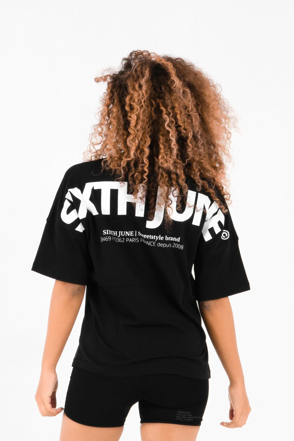 T-shirt large imprimé Noir