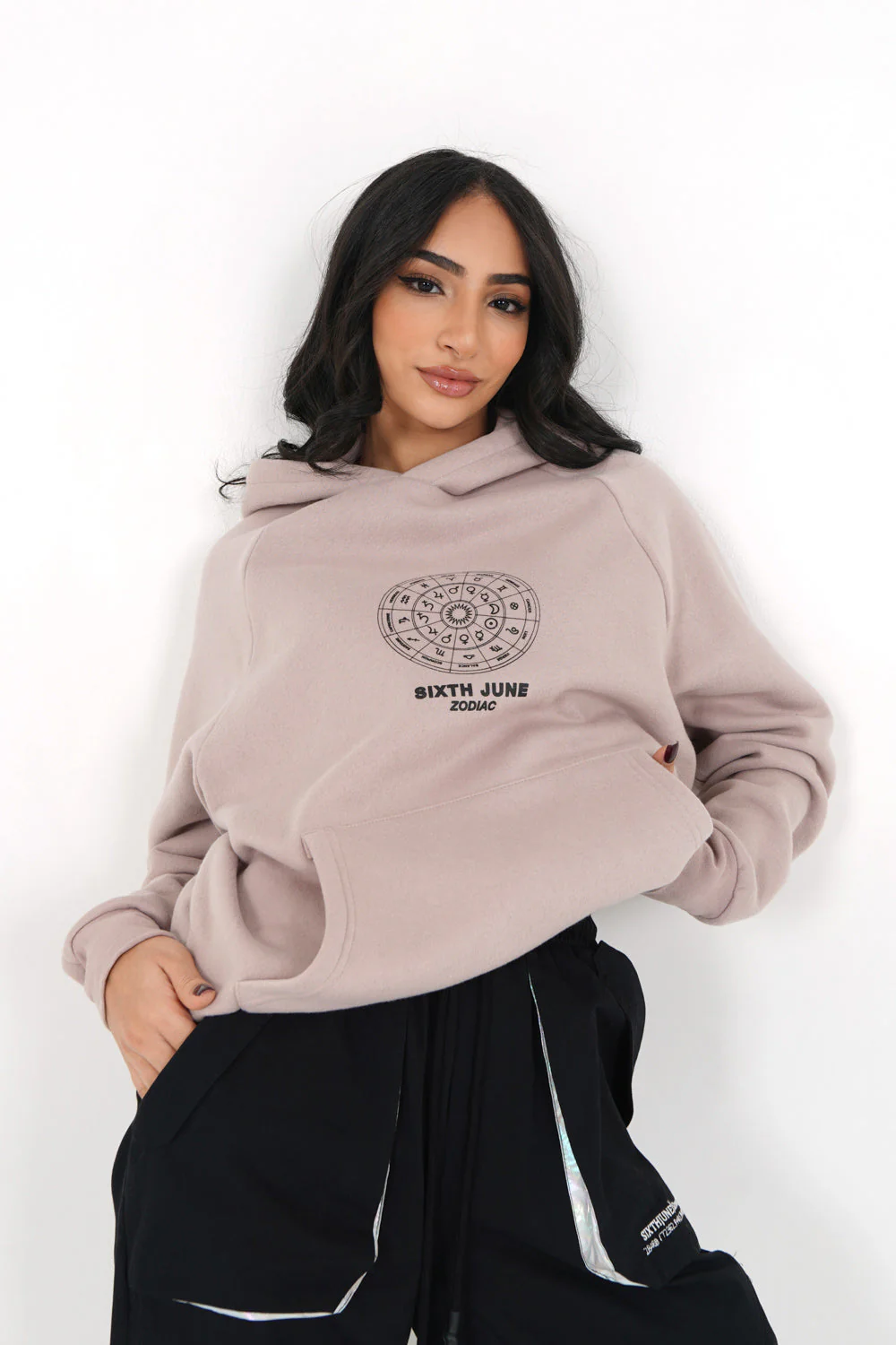 Sweat capuche signes zodiaque Beige clair - Image 4
