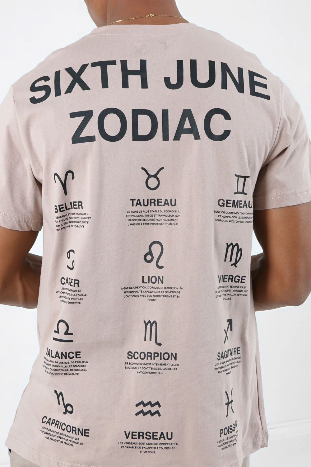 T-shirt manches courtes signes zodiaque Beige foncé - Image 3