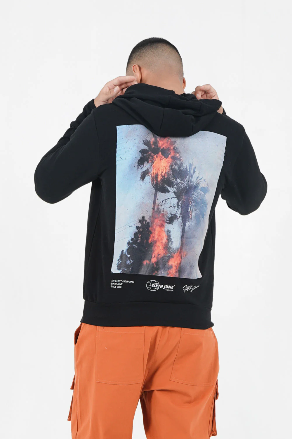 Sweat capuche palm fire Noir