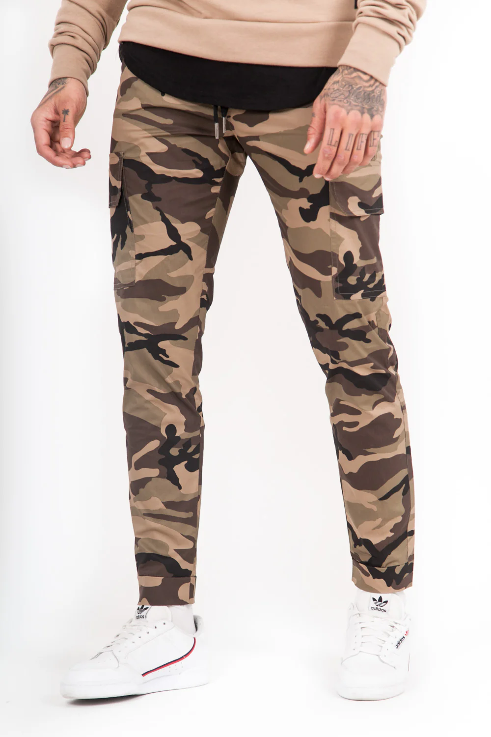 Pantalon camouflage cargo vert - Image 3