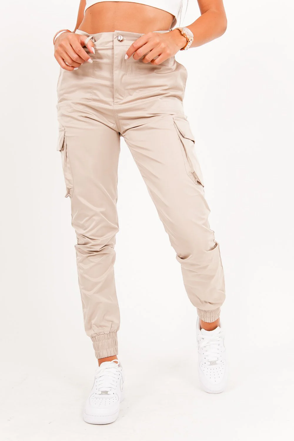 Pantalon cargo beige