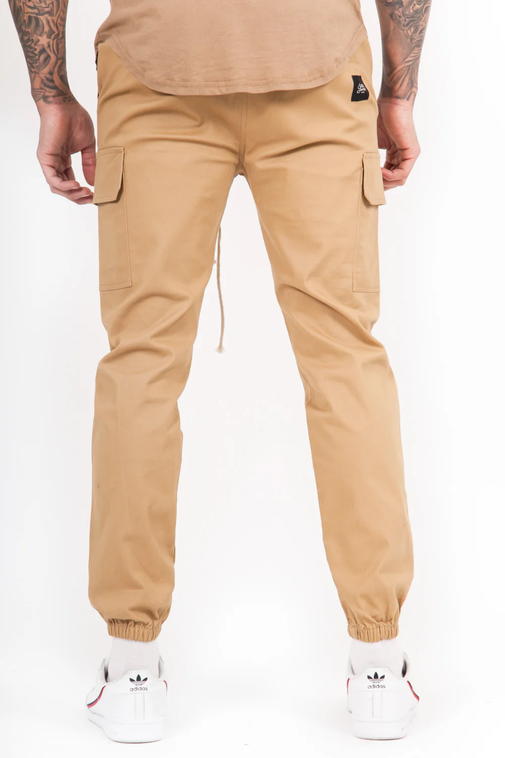 Pantalon cargo cordons beige - Image 3