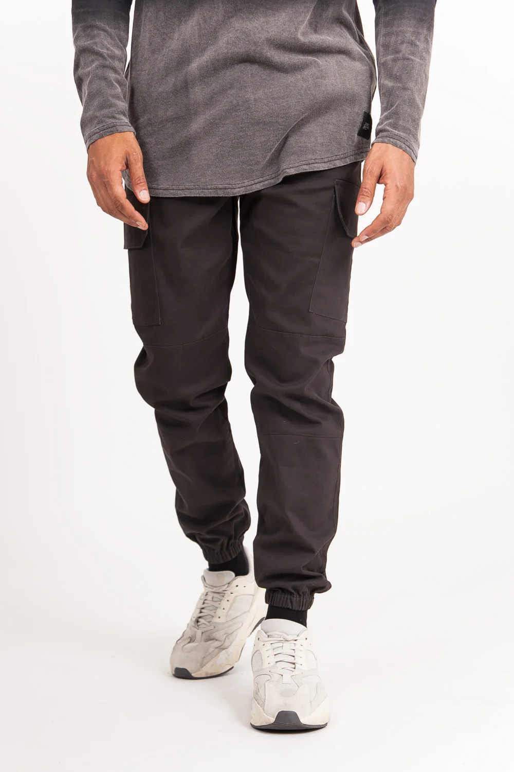 Pantalon cargo cordons gris - Image 2