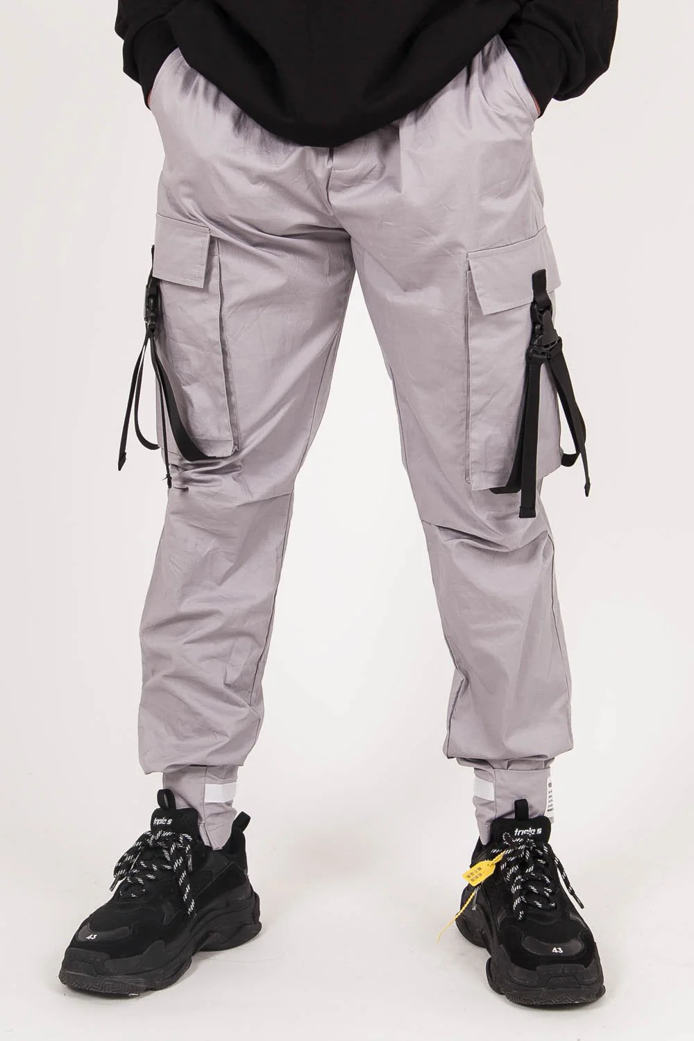 Pantalon cargo sangles Gris