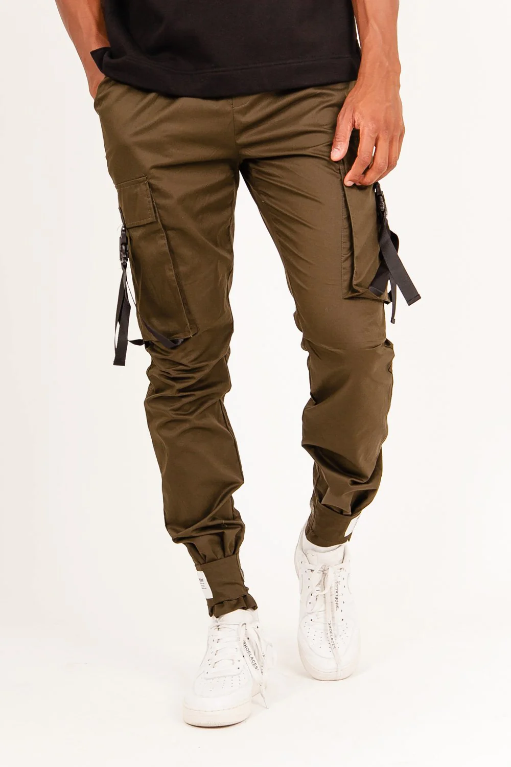 Pantalon cargo sangles Vert kaki