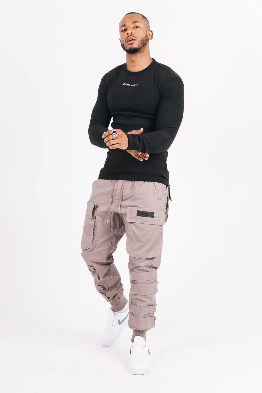 Pantalon cargo tactique large Beige foncé - Image 3