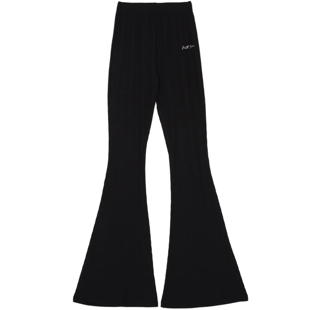 Pantalon évasé logo signature noir