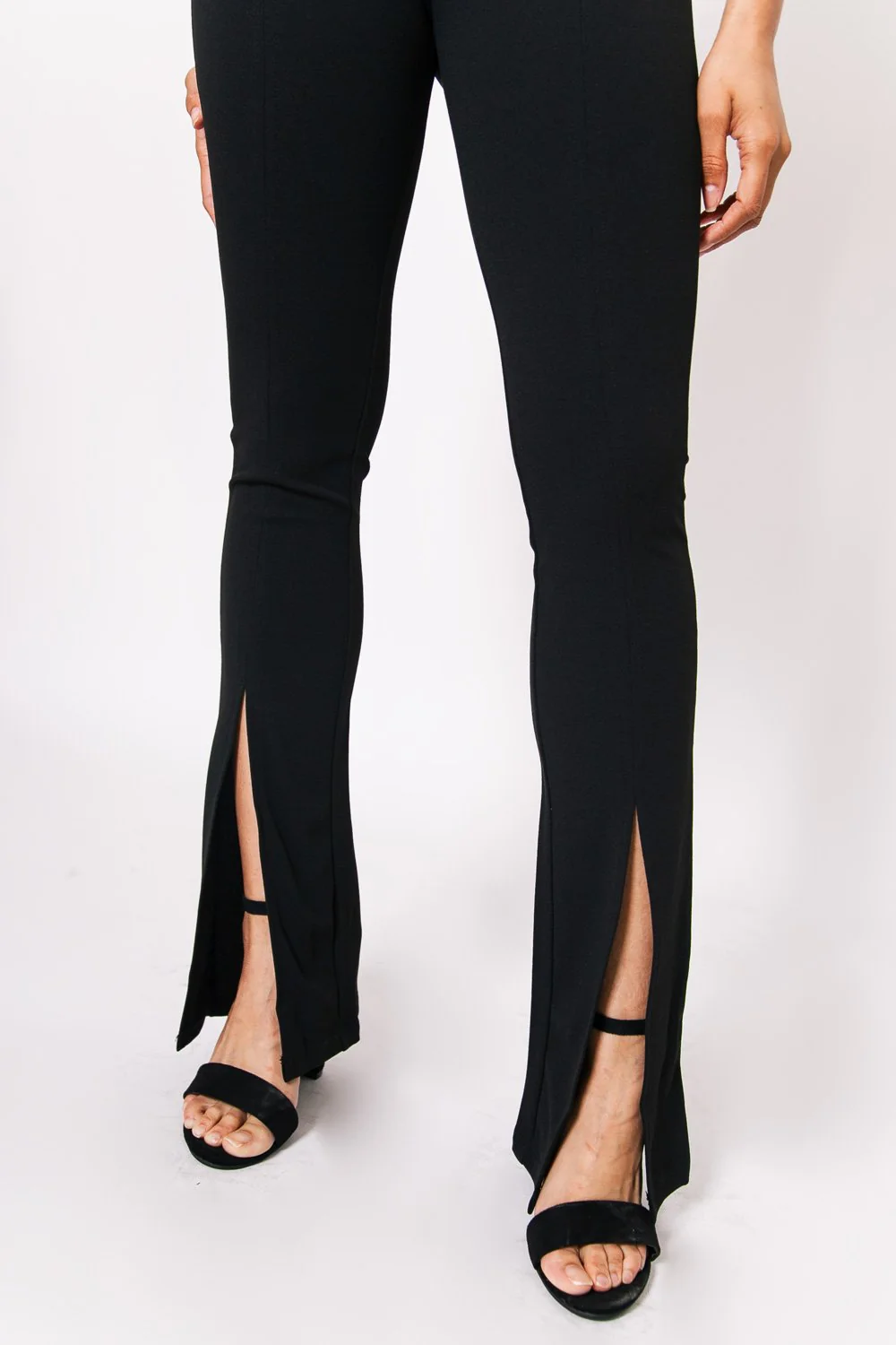 Pantalon flare fente Noir - Image 4