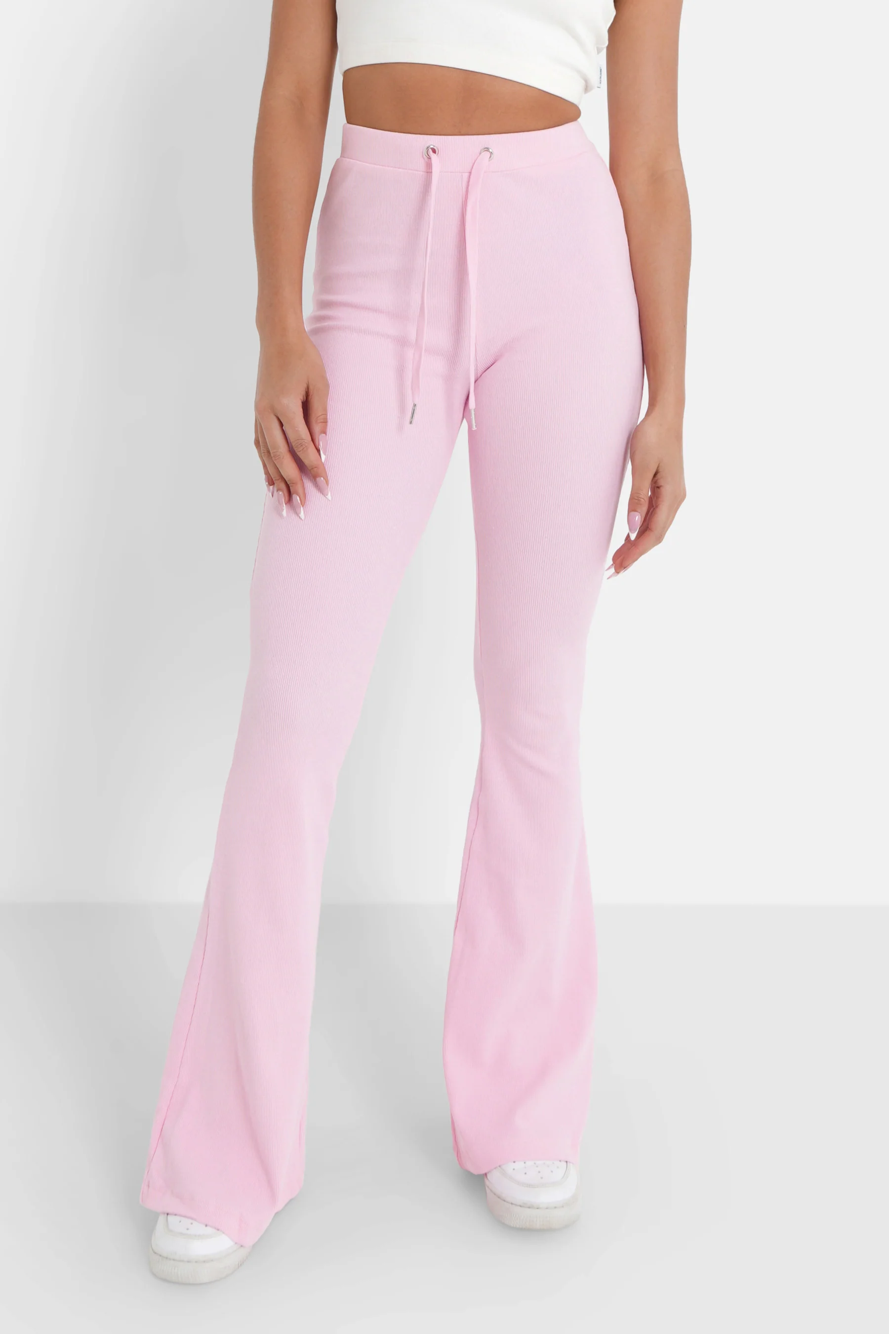 Pantalon flare Rose pale