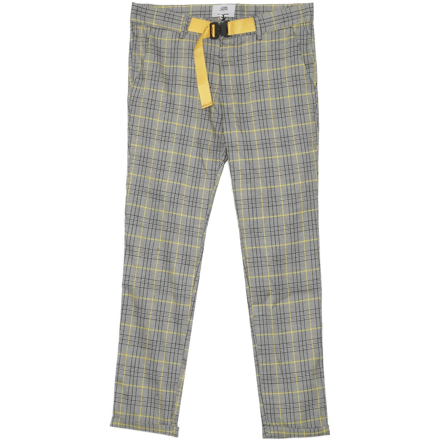 Pantalon Prince de Galles boucle Gris jaune - Image 6