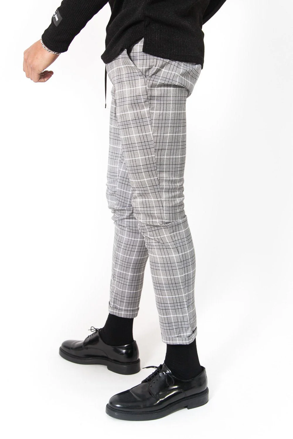 Pantalon Prince de Galles boucle gris noir - Image 4