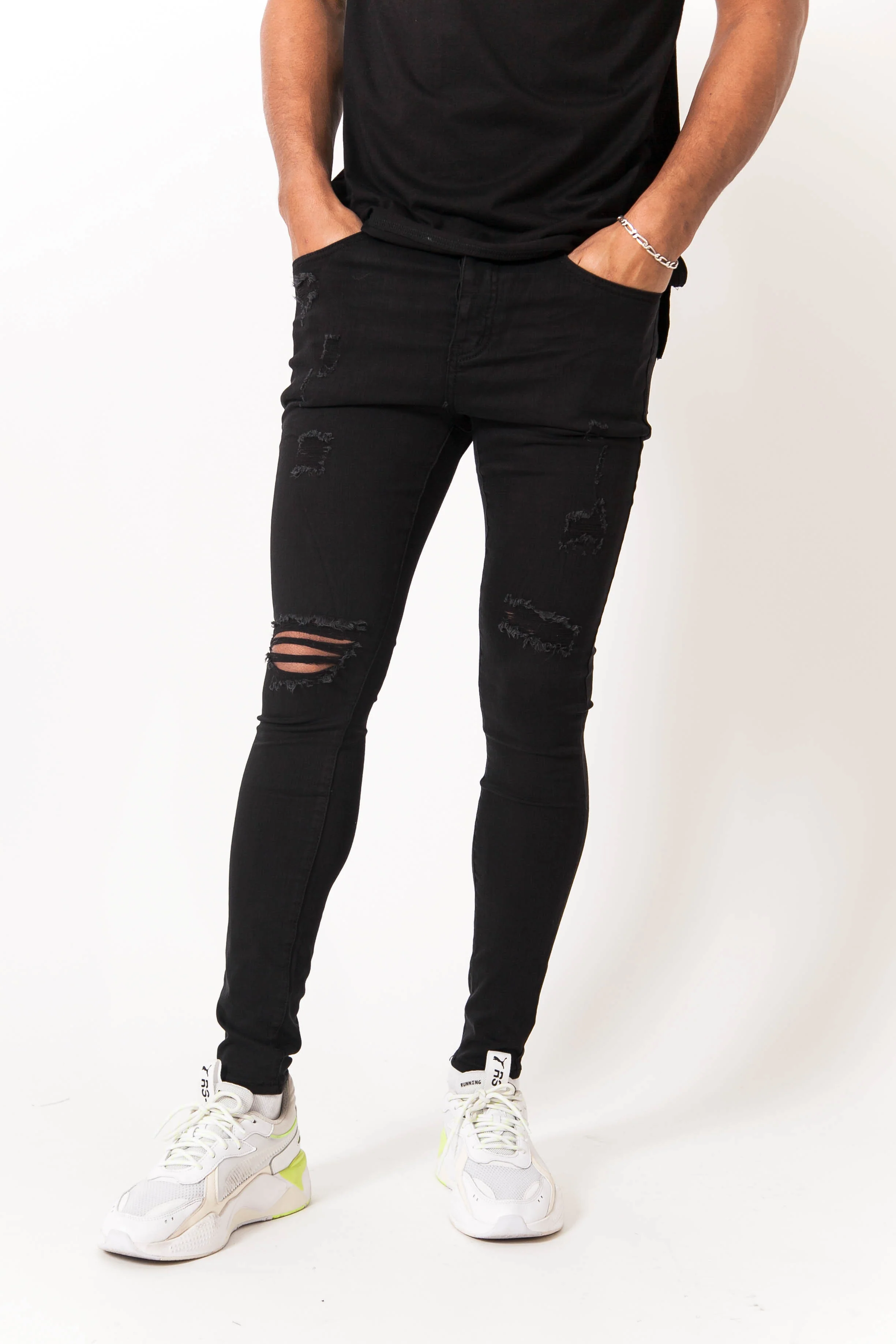 Jean destroy super skinny noir