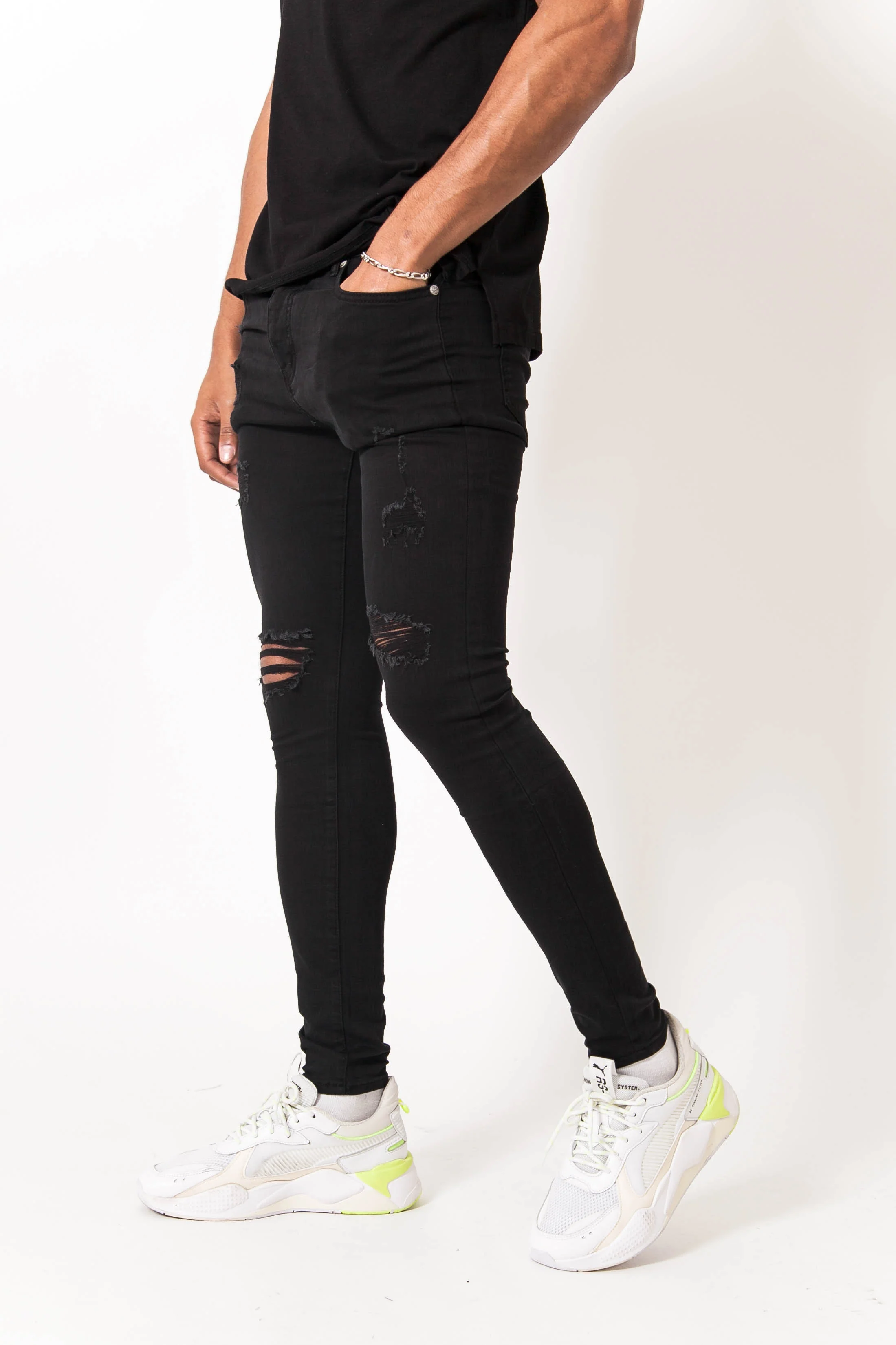 Jean destroy super skinny noir - Image 4