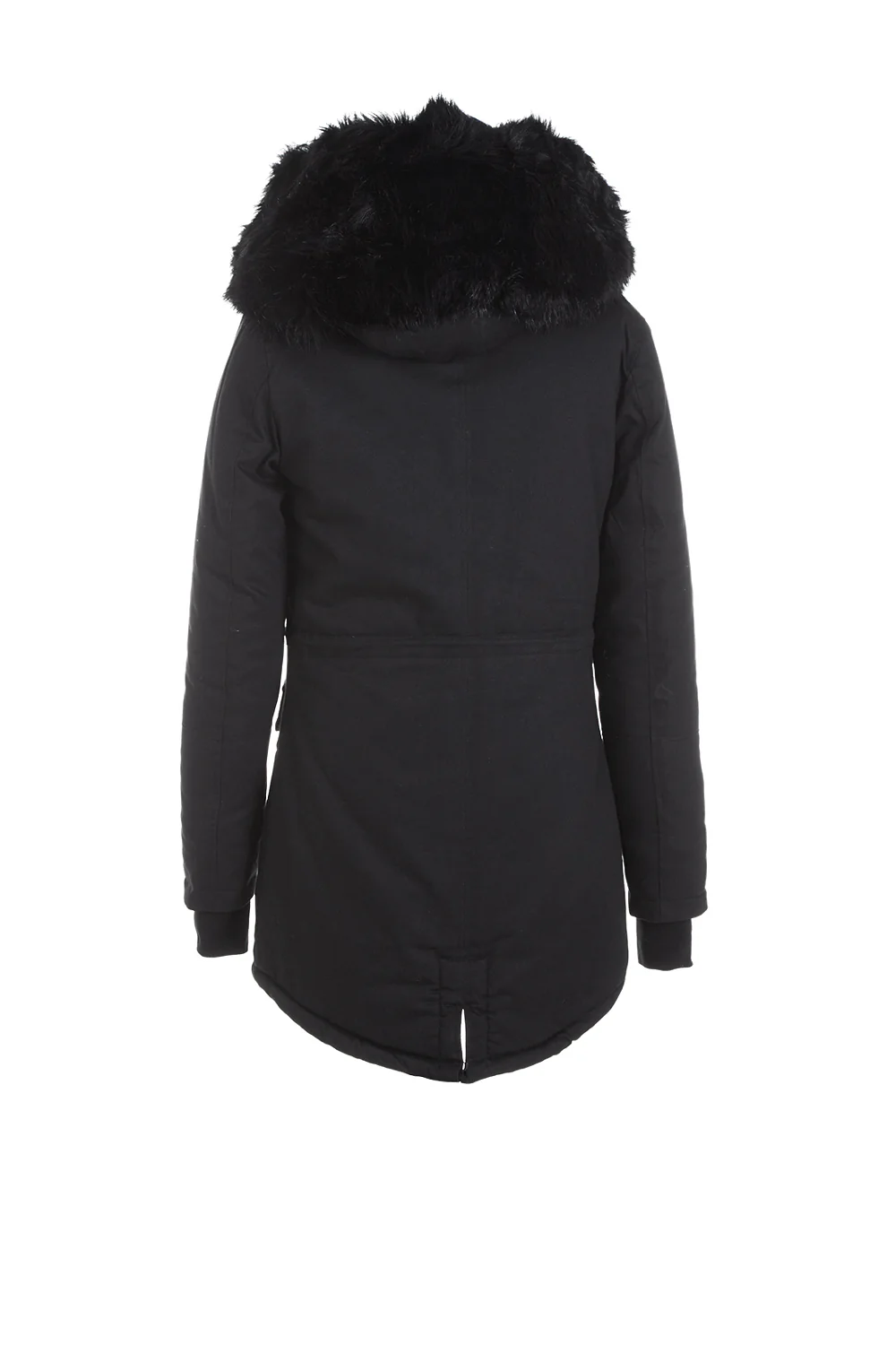 Parka capuche large fourrure noir noir - Image 6