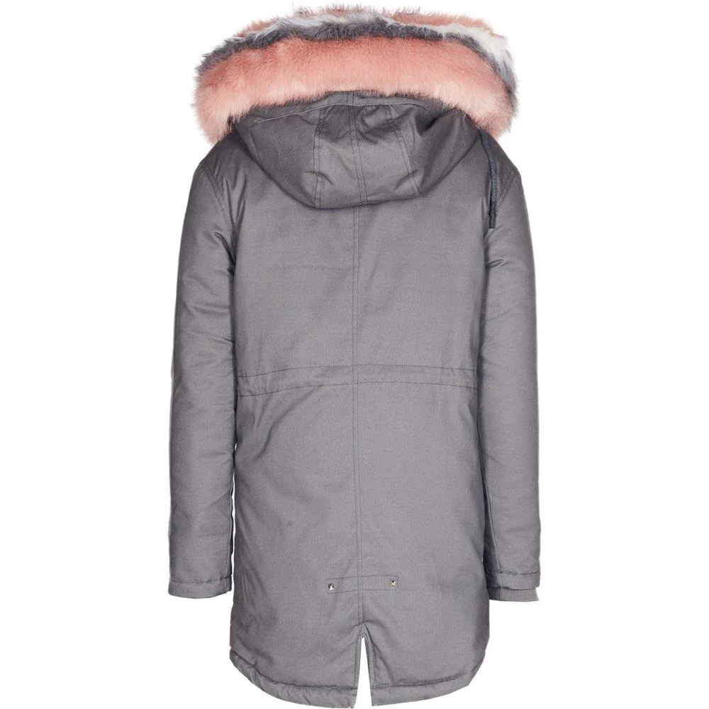 Parka doublure fourrure gris rose - Image 5