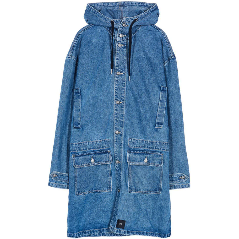Parka oversize denim bleu