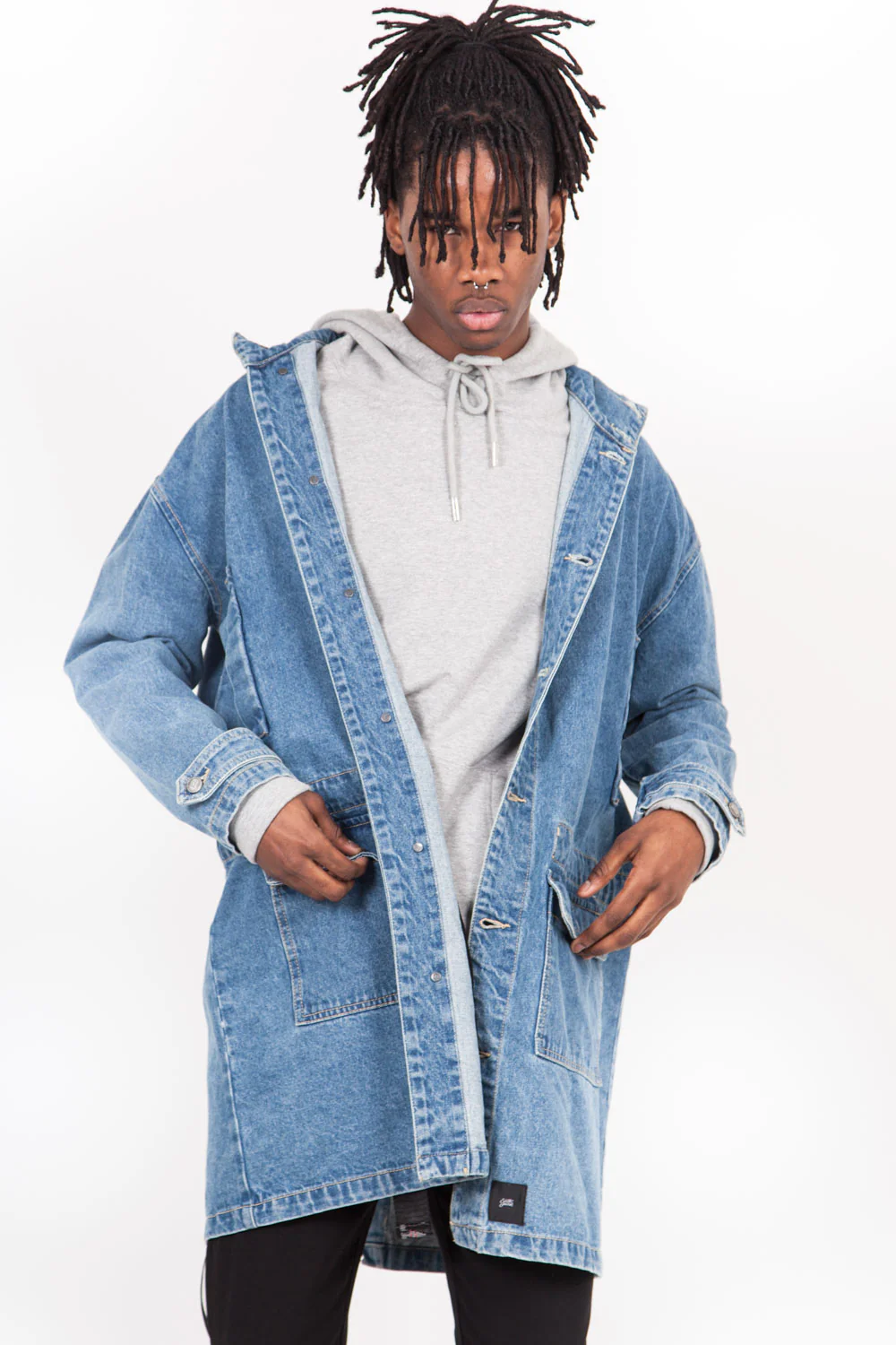 Parka oversize denim bleu - Image 2