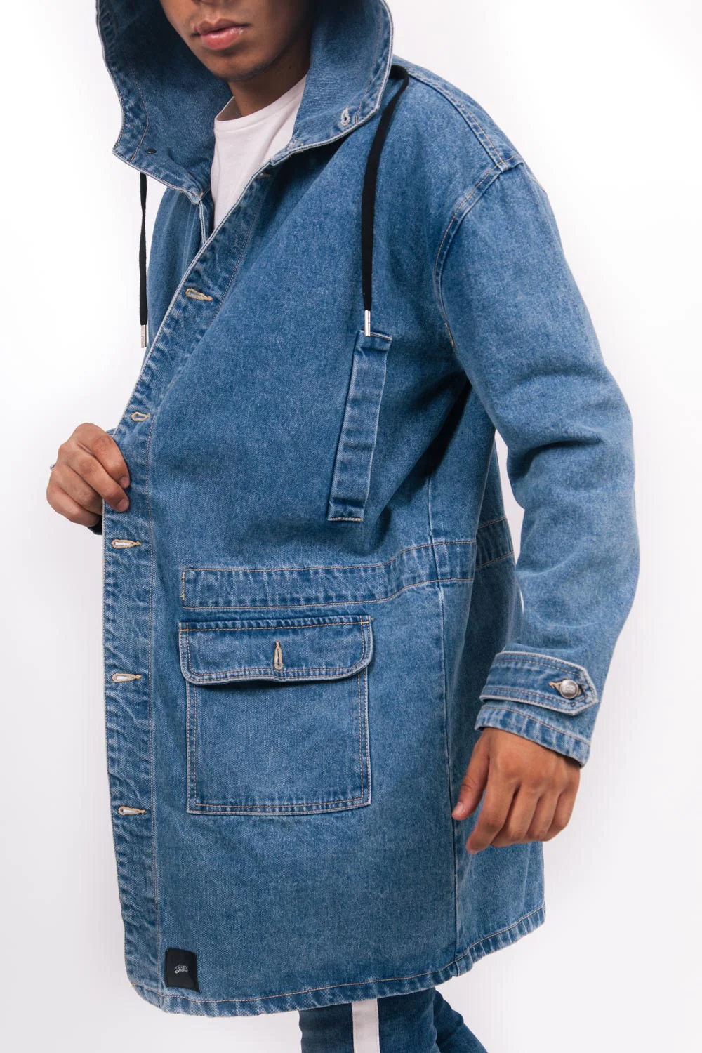 Parka oversize denim bleu - Image 3