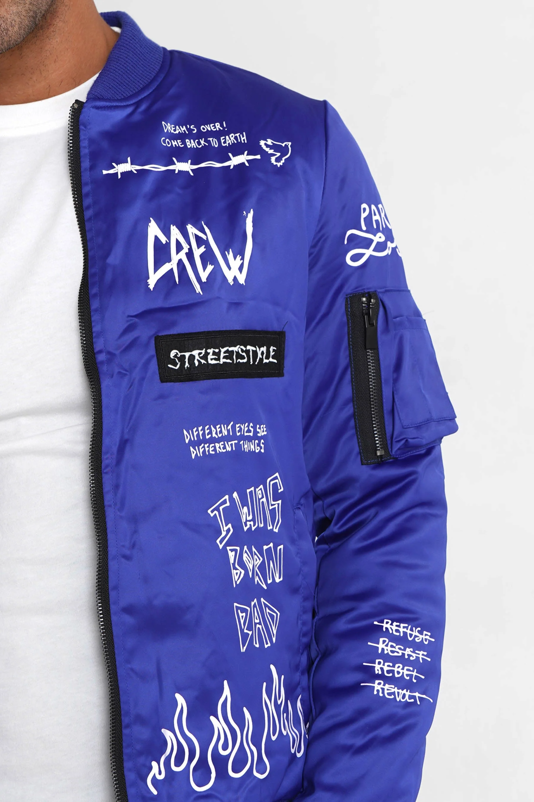 Veste patchs crew Bleu foncé - Image 3