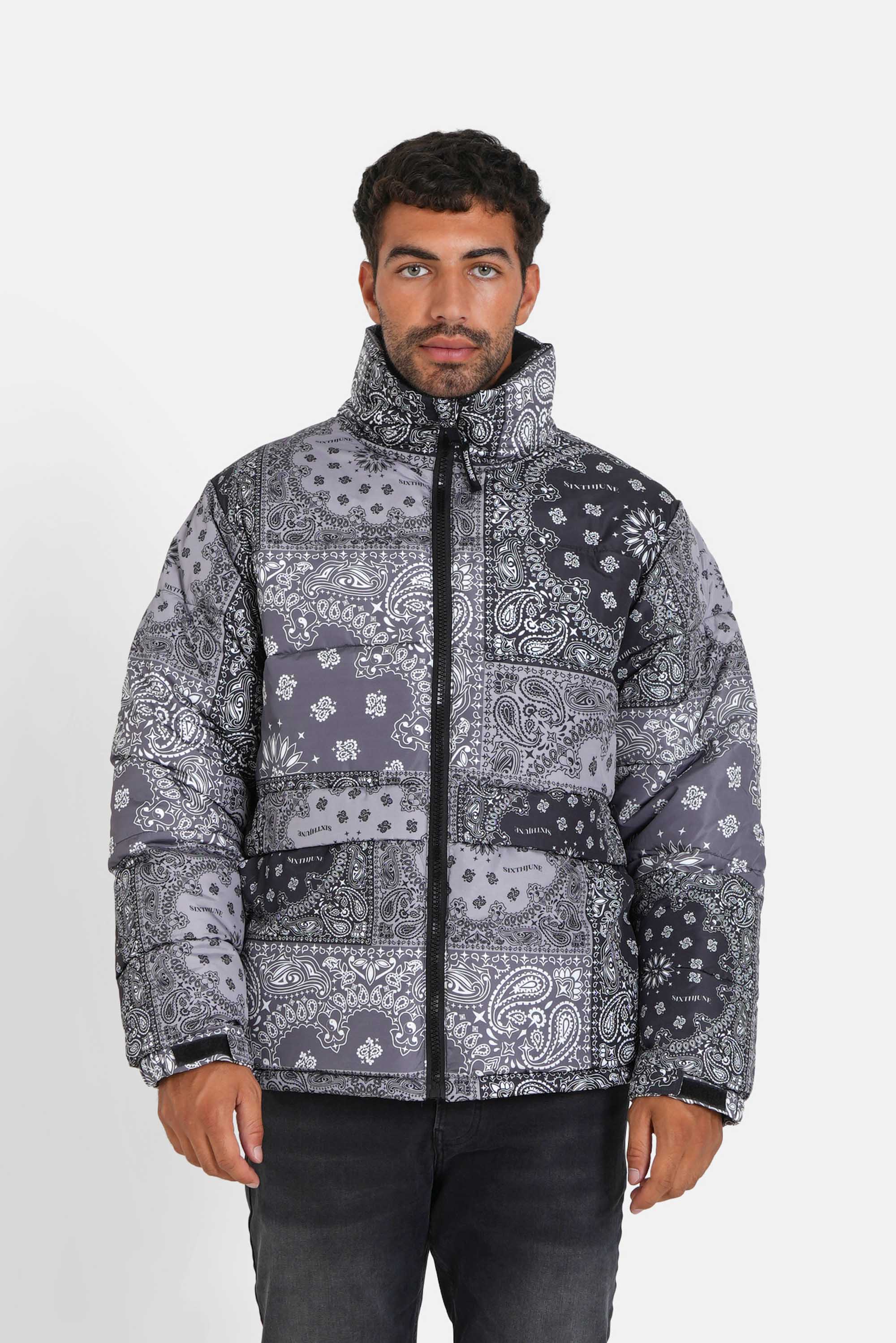 PATCHWORK bandana puffer jacket
