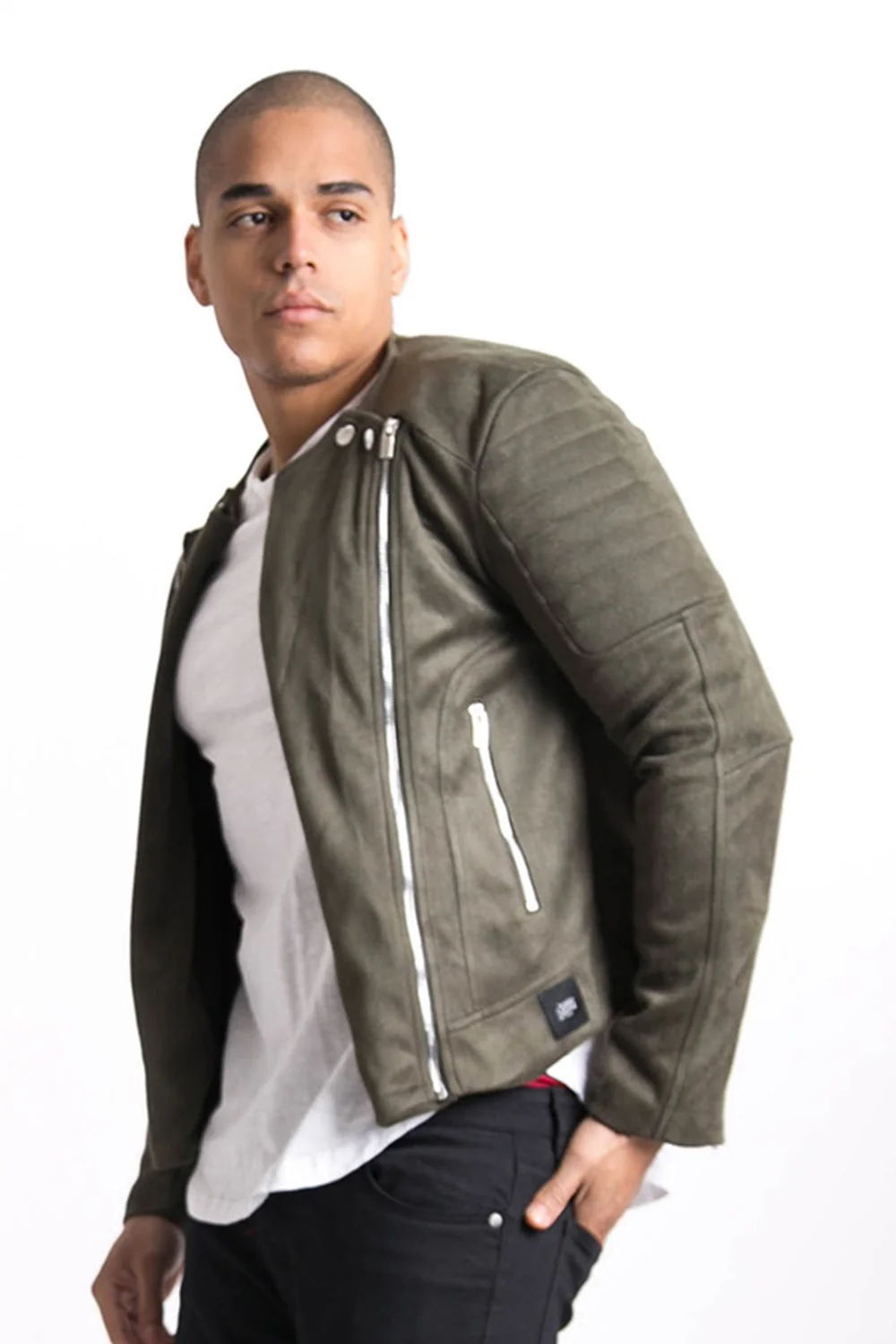 Perfecto suédé biker zip kaki