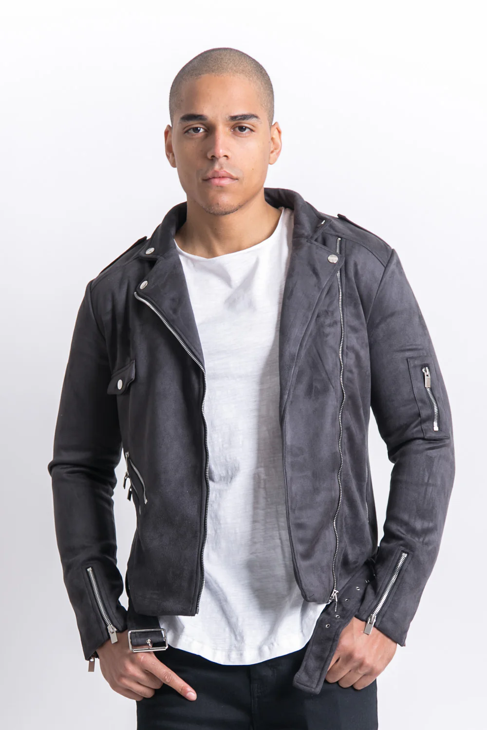 Veste suédé gris foncé 2011V