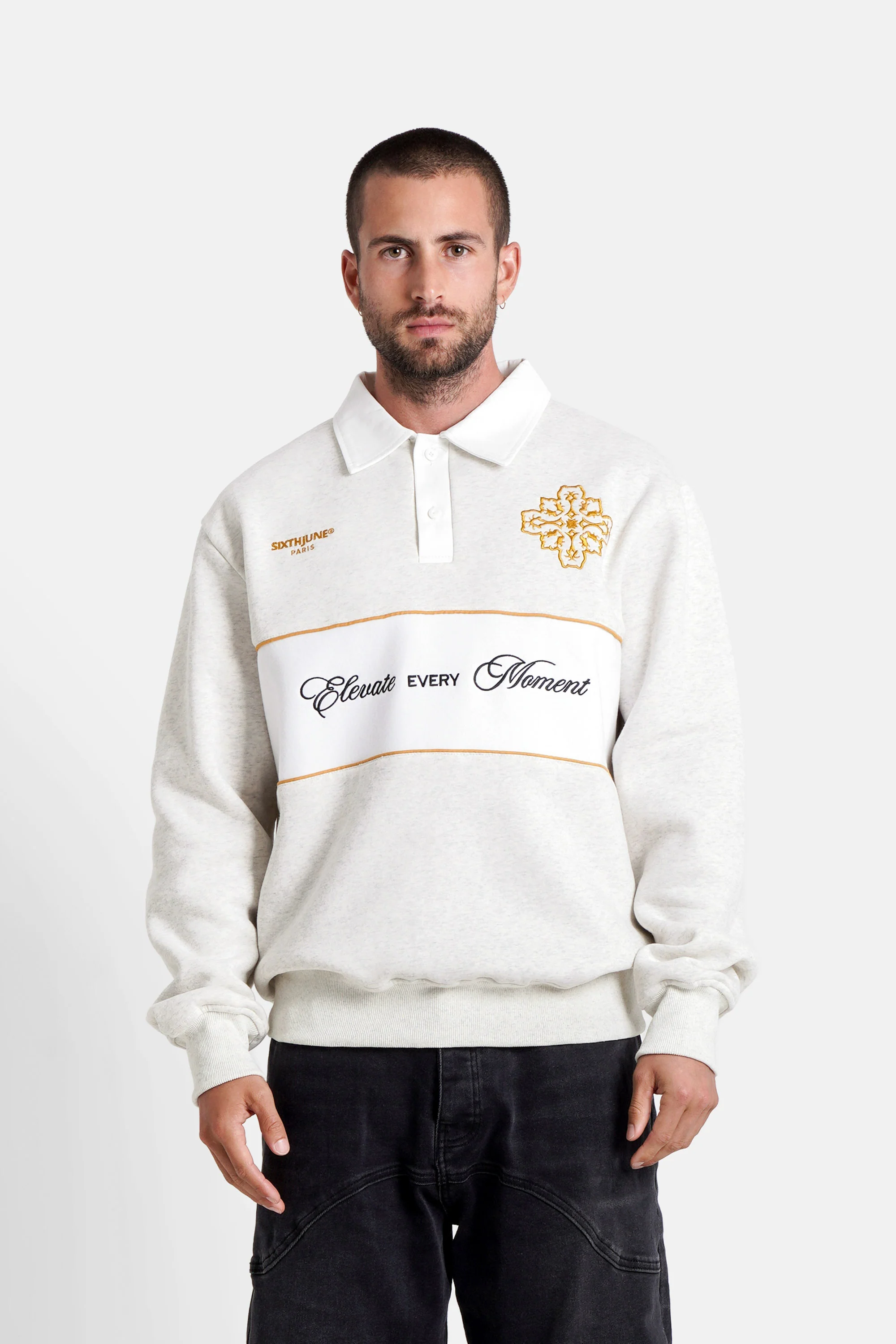 ELEVATE printed polo sweatshirt
