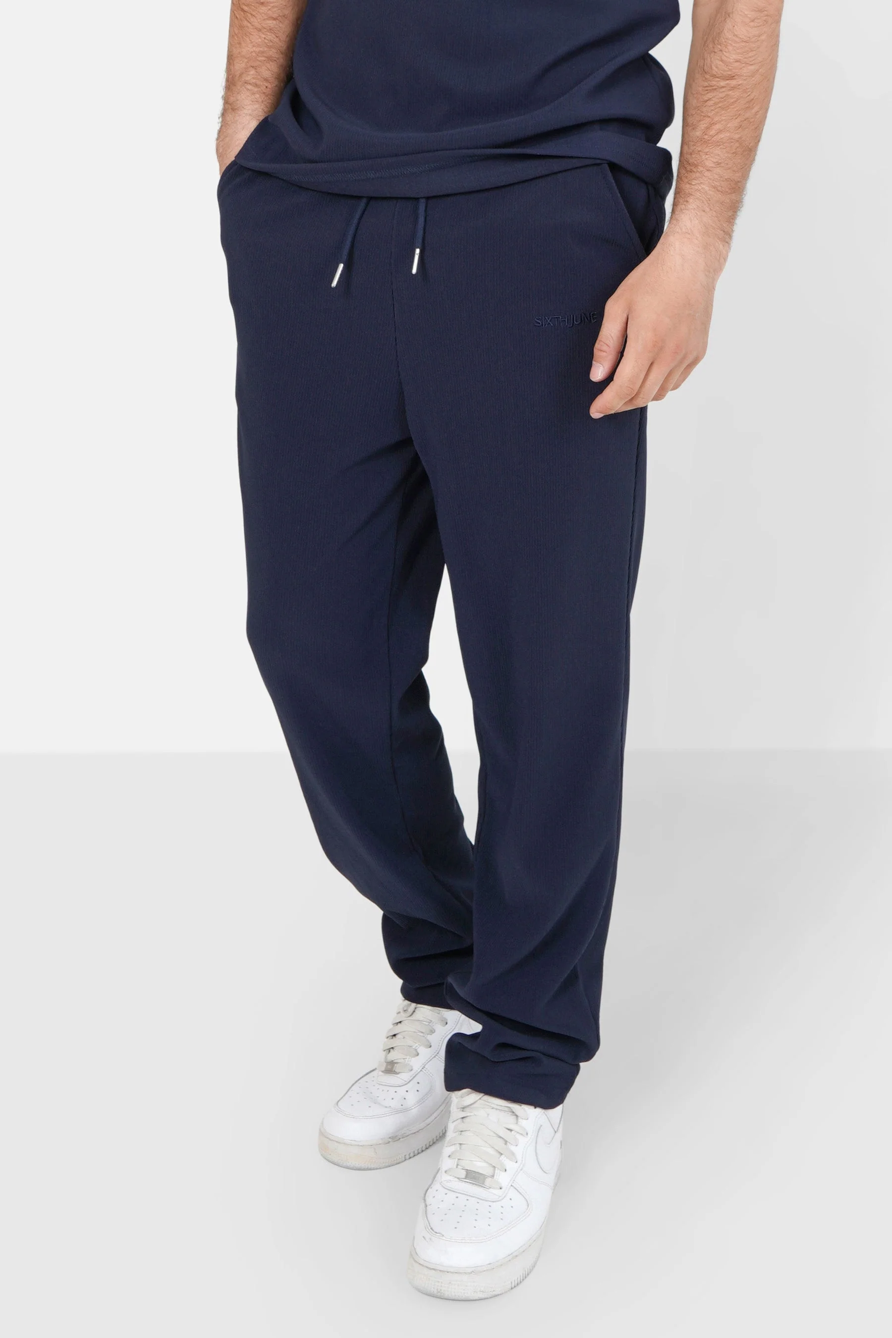 Pantalon plissé regular Bleu foncé